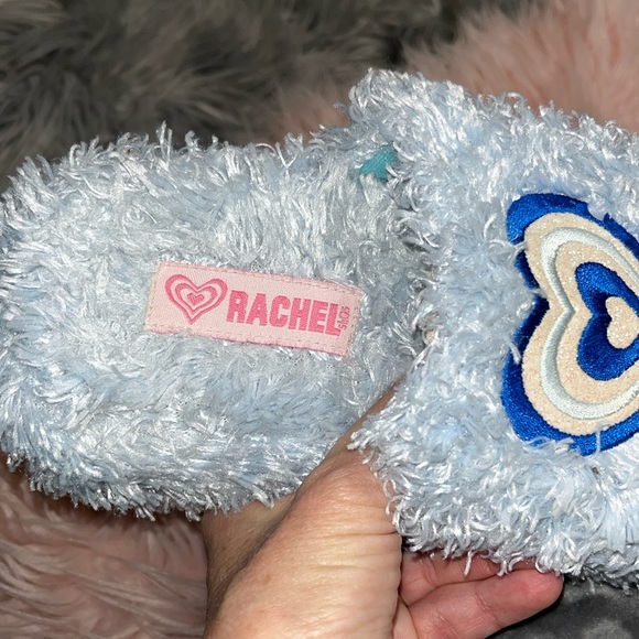 Fuzzy Slippers Rachel Girls 2/3 Large House Shoes Baby Blue Slip On - Picture 12 of 12